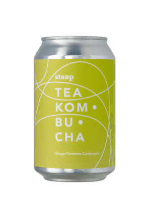 Steap kombucha ginger turmeric cardamom can