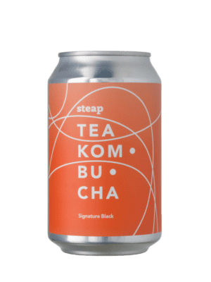 Steap kombucha signature black can